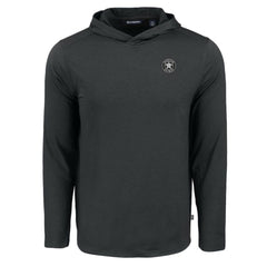 Houston Astros Cutter & Buck Coastline Epic Comfort Eco Recycled Long Sleeve Hoodie T-Shirt - Black