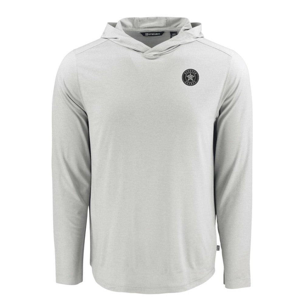 Houston Astros Cutter & Buck Coastline Epic Comfort Eco Recycled Long Sleeve Hoodie T-Shirt - Gray