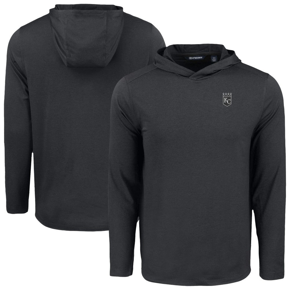 Kansas City Royals Cutter & Buck Coastline Epic Comfort Eco Recycled Long Sleeve Hoodie T-Shirt - Black