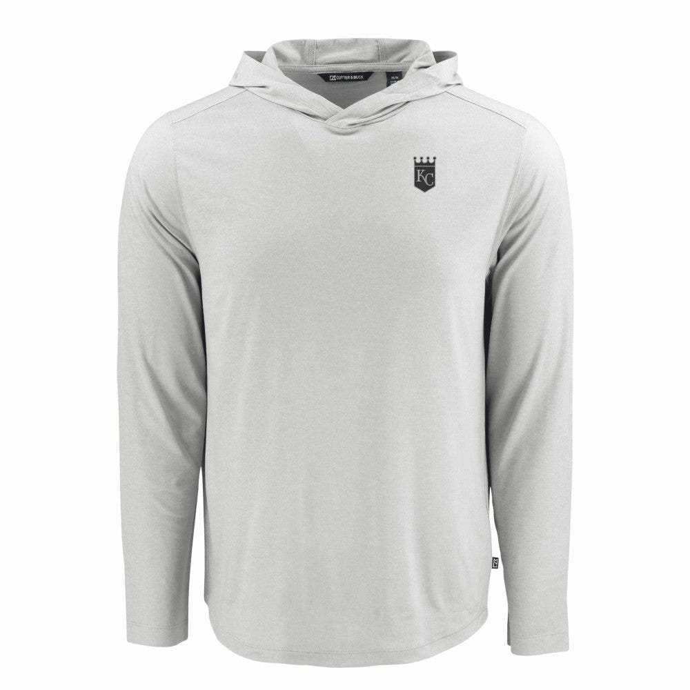 Kansas City Royals Cutter & Buck Coastline Epic Comfort Eco Recycled Long Sleeve Hoodie T-Shirt - Gray
