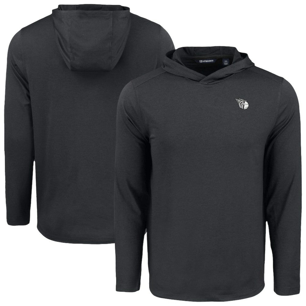 Cleveland Guardians Cutter & Buck Coastline Epic Comfort Eco Recycled Long Sleeve Hoodie T-Shirt - Black
