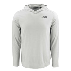 Atlanta Braves Cutter & Buck Coastline Epic Comfort Eco Recycled Long Sleeve Hoodie T-Shirt - Gray