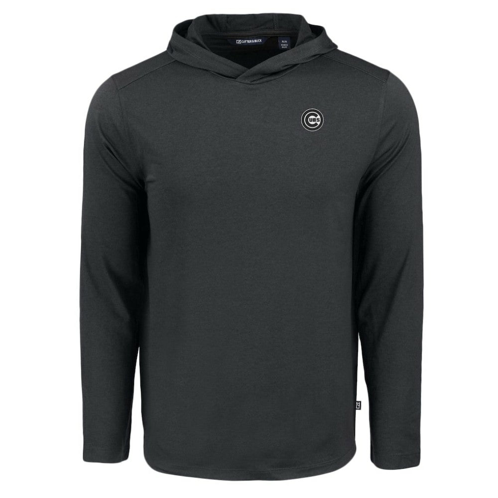 Chicago Cubs Cutter & Buck Coastline Epic Comfort Eco Recycled Long Sleeve Hoodie T-Shirt - Black
