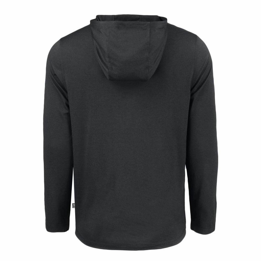 Cincinnati Reds Cutter & Buck Coastline Epic Comfort Eco Recycled Long Sleeve Hoodie T-Shirt - Black
