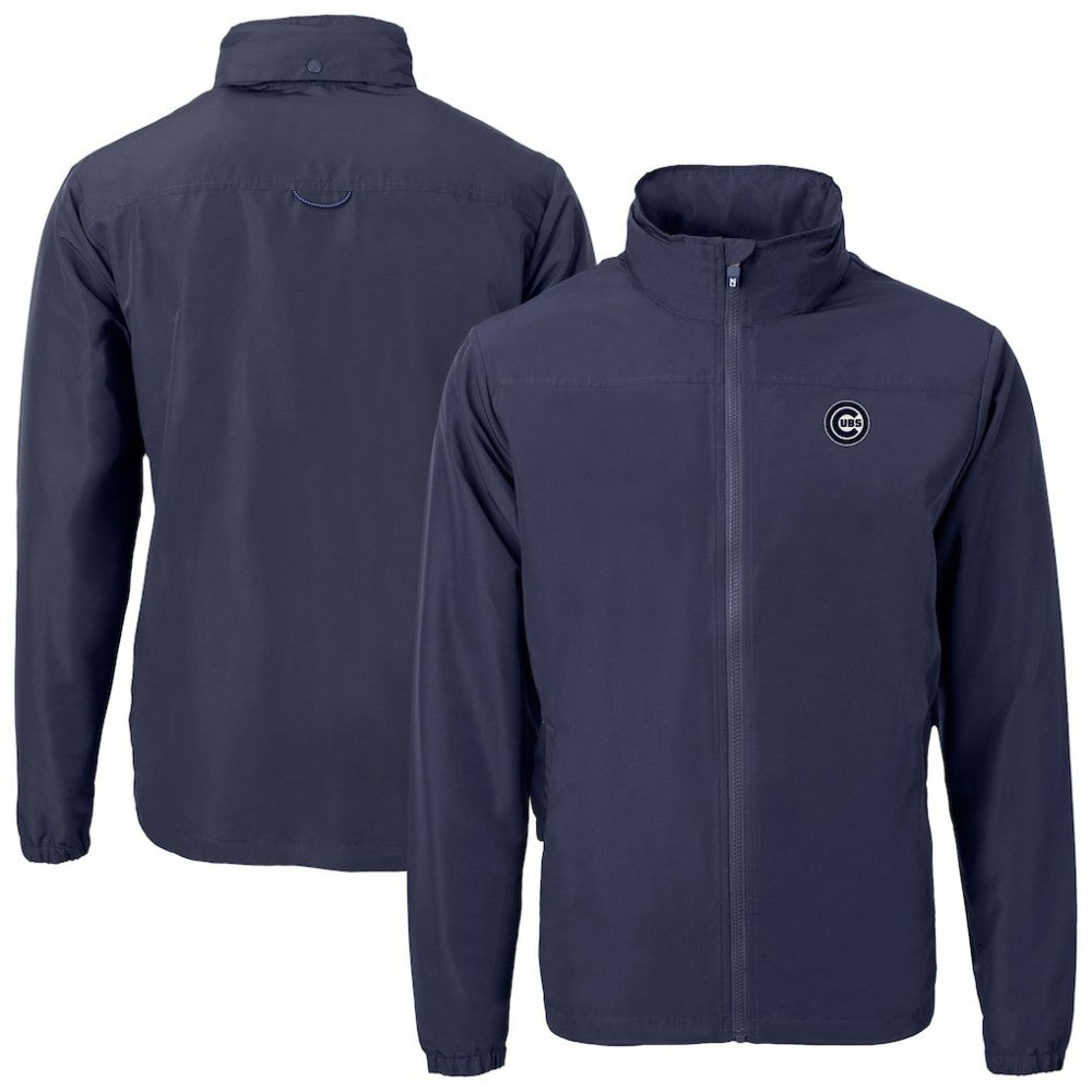 Chicago Cubs Cutter & Buck Charter Eco Recycled Full-Zip Hoodie Jacket - Navy
