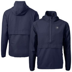 Chicago Cubs Cutter & Buck Charter Eco Recycled Anorak Half-Zip Hoodie Jacket - Navy
