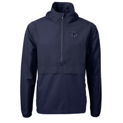 Boston Red Sox Cutter & Buck Charter Eco Recycled Anorak Half-Zip Hoodie Jacket - Navy