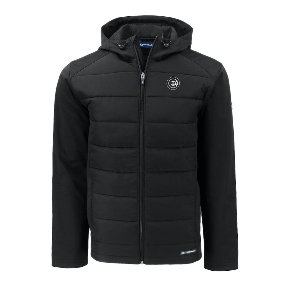 Chicago Cubs Cutter & Buck Evoke Hybrid Eco Softshell Recycled Full-Zip Jacket - Black