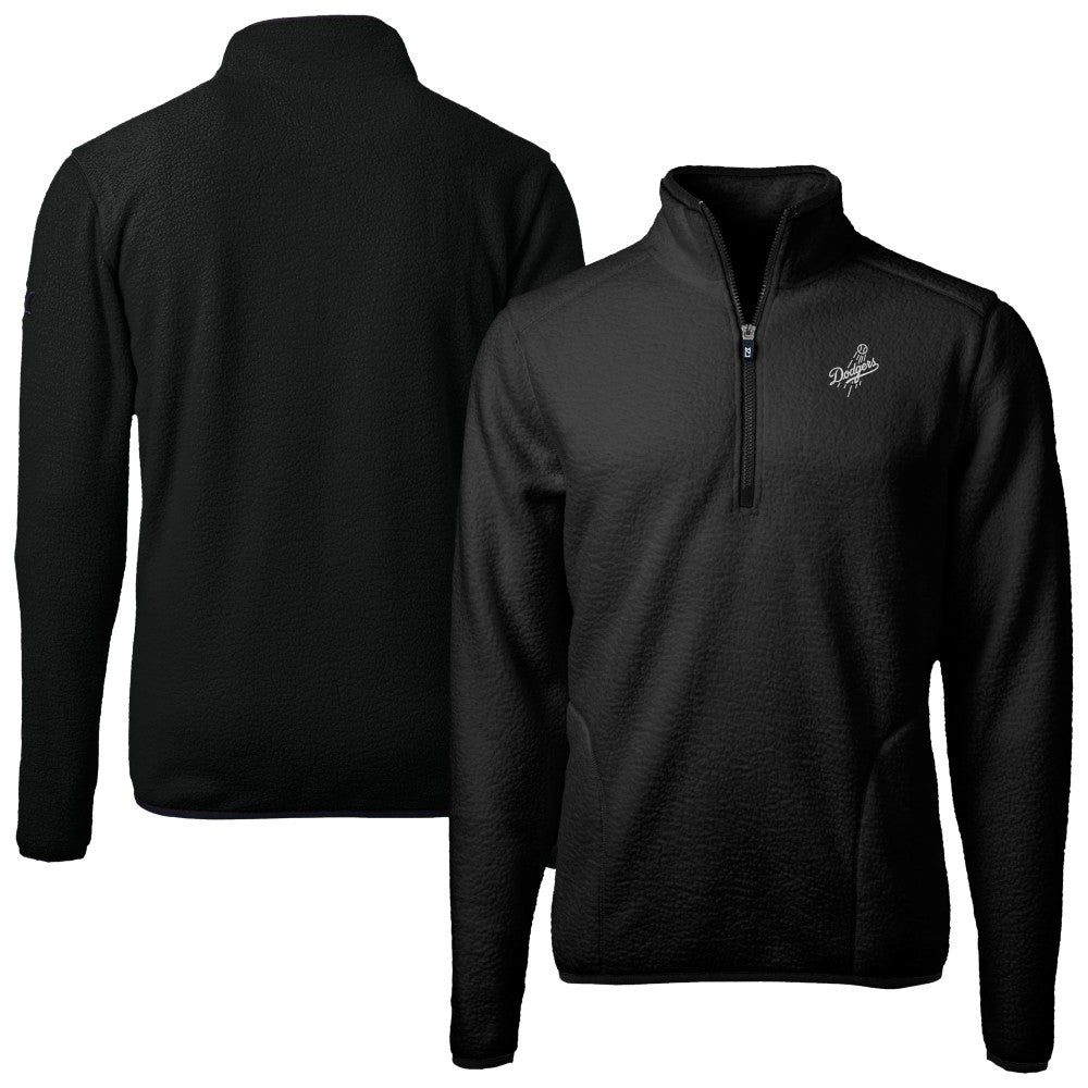 Los Angeles Dodgers Cutter & Buck Cascade Eco Fleece Quarter-Zip Jacket - Black