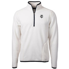 Minnesota Twins Cutter & Buck Cascade Eco Fleece Quarter-Zip Jacket - Oatmeal
