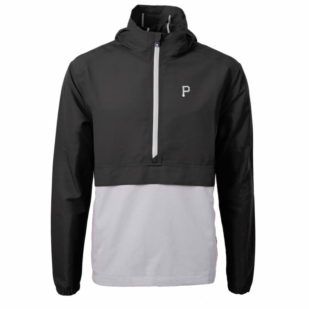 Pittsburgh Pirates Cutter & Buck Charter Eco Recycled Anorak Half-Zip Hoodie Jacket - Black