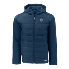 New York Yankees Cutter & Buck Evoke Hybrid Eco Softshell Recycled Full-Zip Hooded Jacket - Navy