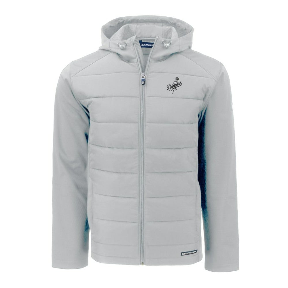Los Angeles Dodgers Cutter & Buck Evoke Hybrid Eco Softshell Recycled Full-Zip Hooded Jacket - Gray