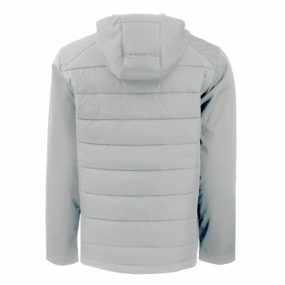 Milwaukee Brewers Cutter & Buck Evoke Hybrid Eco Softshell Recycled Full-Zip Hooded Jacket - Gray