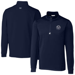 New York Mets Cutter & Buck Traverse Eco Tri-Blend DryTec Quarter-Zip Jacket - Navy