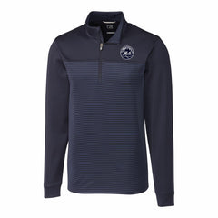 New York Mets Cutter & Buck Traverse Eco Stripe Tri-Blend DryTec Quarter-Zip Jacket - Navy