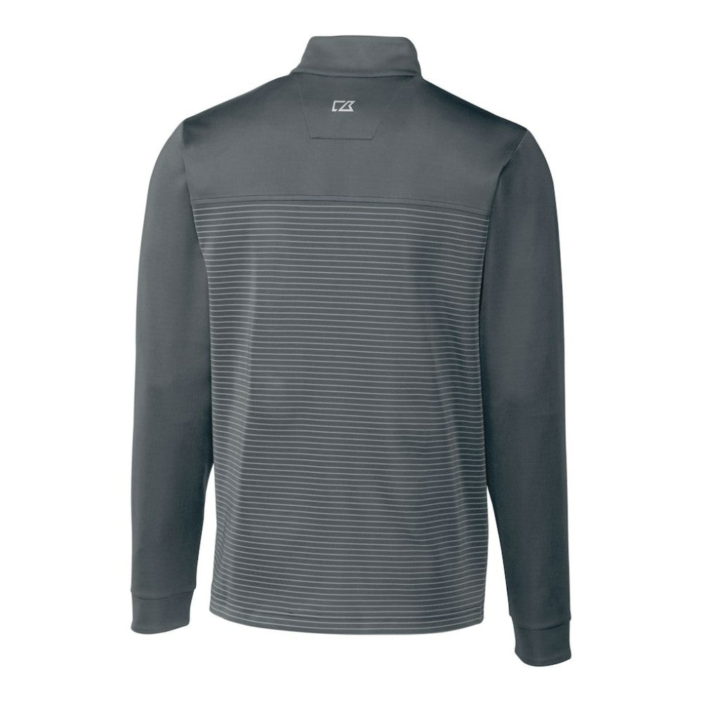 San Diego Padres Cutter & Buck Traverse Eco Stripe Tri-Blend DryTec Quarter-Zip Jacket - Gray