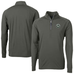 New York Mets Cutter & Buck Adapt Eco Raglan Quarter-Zip Jacket - Olive