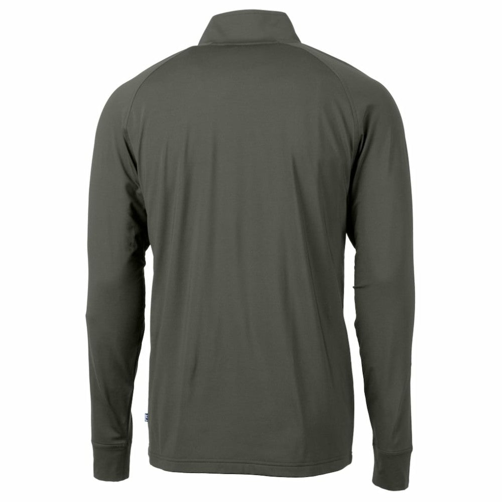 New York Mets Cutter & Buck Adapt Eco Raglan Quarter-Zip Jacket - Olive