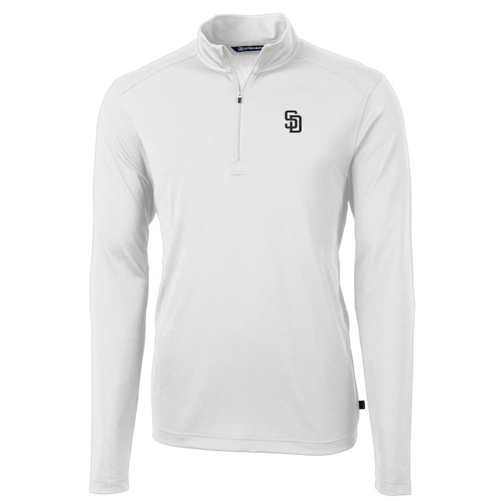 San Diego Padres Cutter & Buck Virtue Eco Pique Quarter-Zip Jacket - White