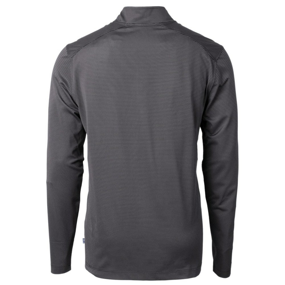 San Diego Padres Cutter & Buck Virtue Eco Pique Micro Stripe Quarter-Zip Jacket - Black