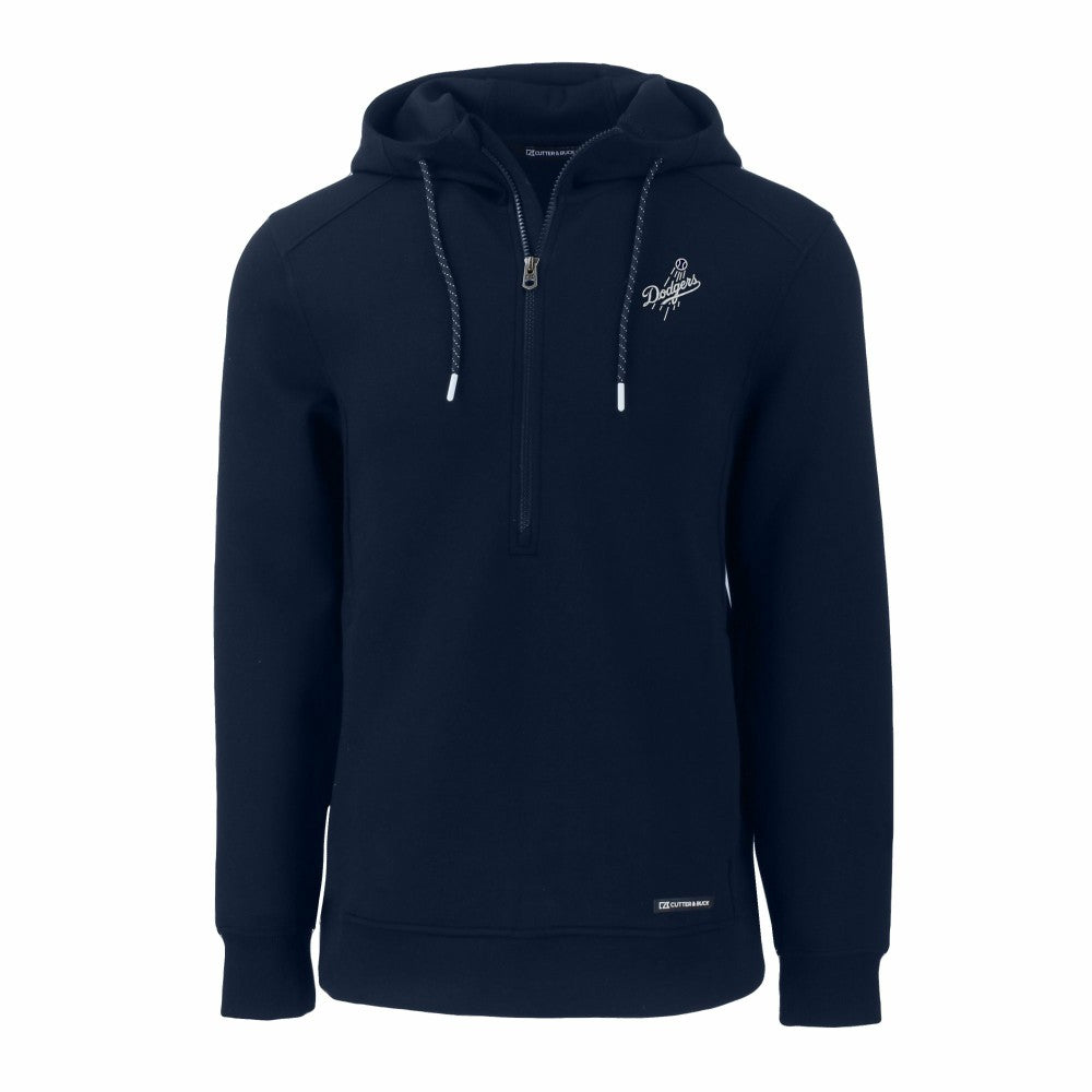 Los Angeles Dodgers Cutter & Buck Roam Eco Recycled Tri-Blend Half-Zip Hoodie - Navy