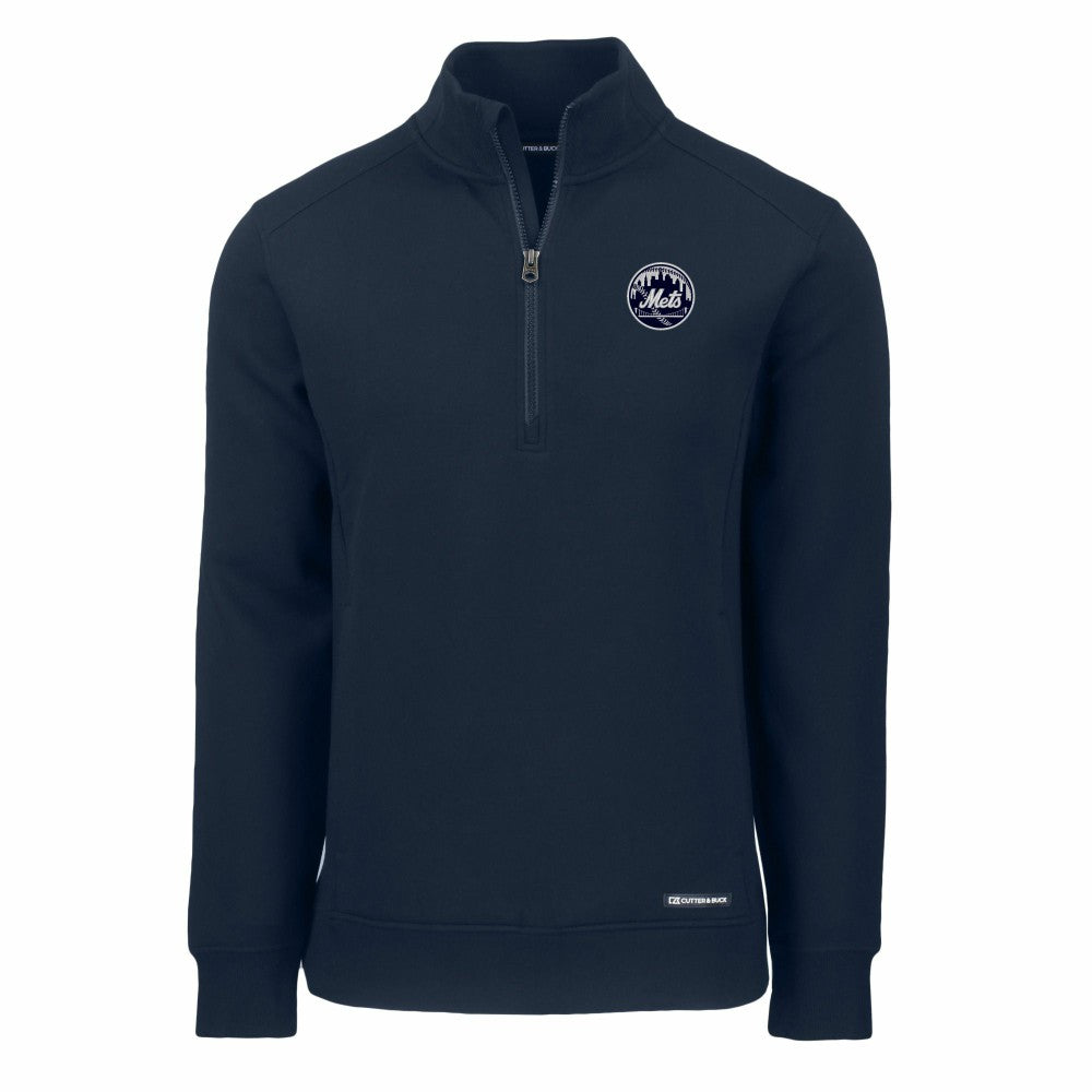 New York Mets Cutter & Buck Roam Eco Quarter-Zip Jacket - Navy