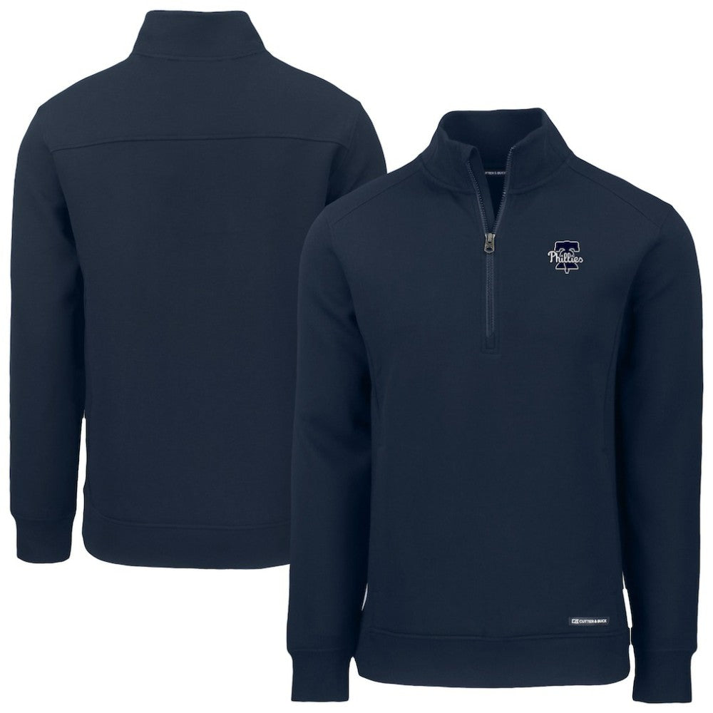 Philadelphia Phillies Cutter & Buck Roam Eco Quarter-Zip Jacket - Navy