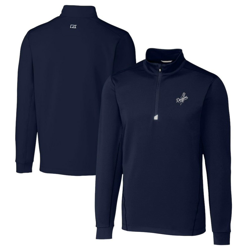 Los Angeles Dodgers Cutter & Buck Big & Tall Traverse Stretch Quarter-Zip Pullover Top - Navy