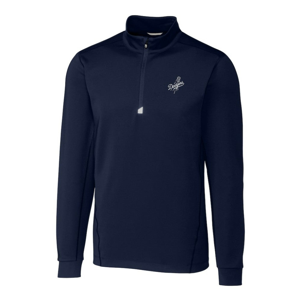 Los Angeles Dodgers Cutter & Buck Big & Tall Traverse Stretch Quarter-Zip Pullover Top - Navy