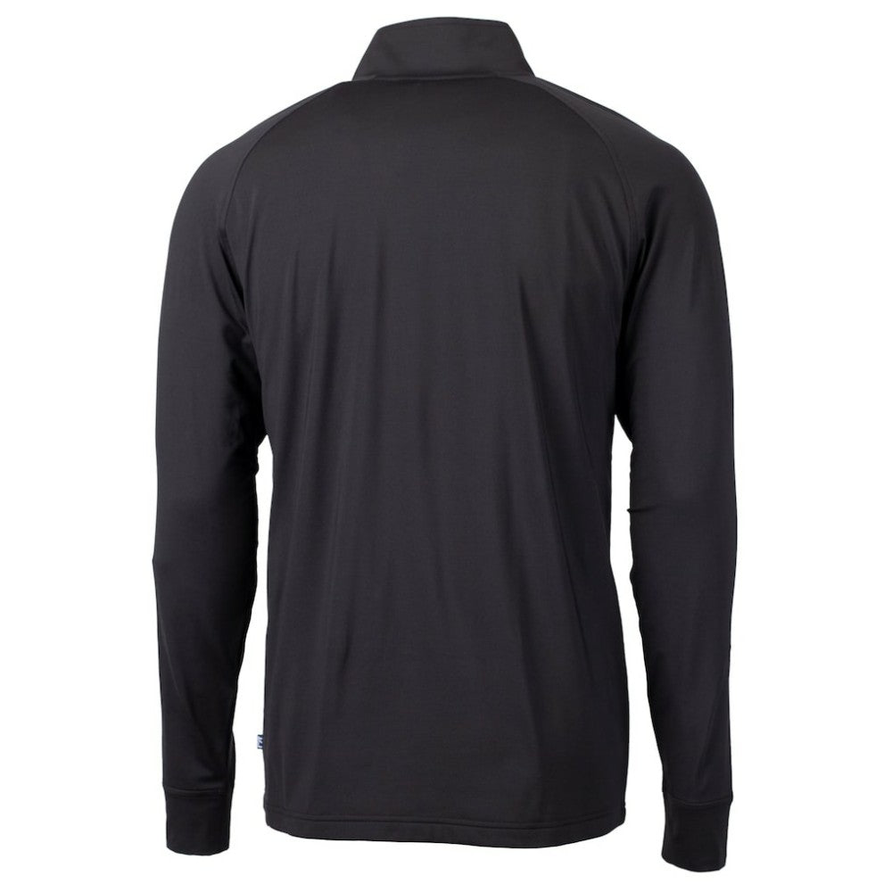 Los Angeles Dodgers Cutter & Buck Big & Tall Adapt Eco DryTec Raglan Quarter-Zip Jacket - Black