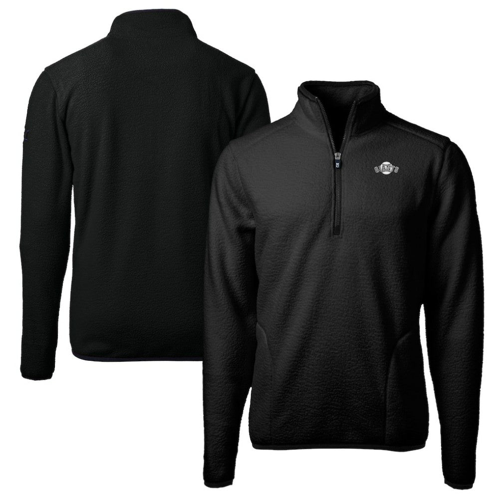 San Francisco Giants Cutter & Buck Big & Tall Cascade Eco Fleece Quarter-Zip Jacket - Black