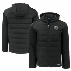 New York Mets Cutter & Buck Big & Tall Evoke Hybrid Eco Softshell Recycled Full-Zip Hooded PrimaLoft Jacket - Black