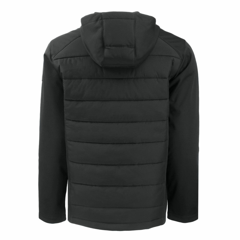 New York Mets Cutter & Buck Big & Tall Evoke Hybrid Eco Softshell Recycled Full-Zip Hooded PrimaLoft Jacket - Black