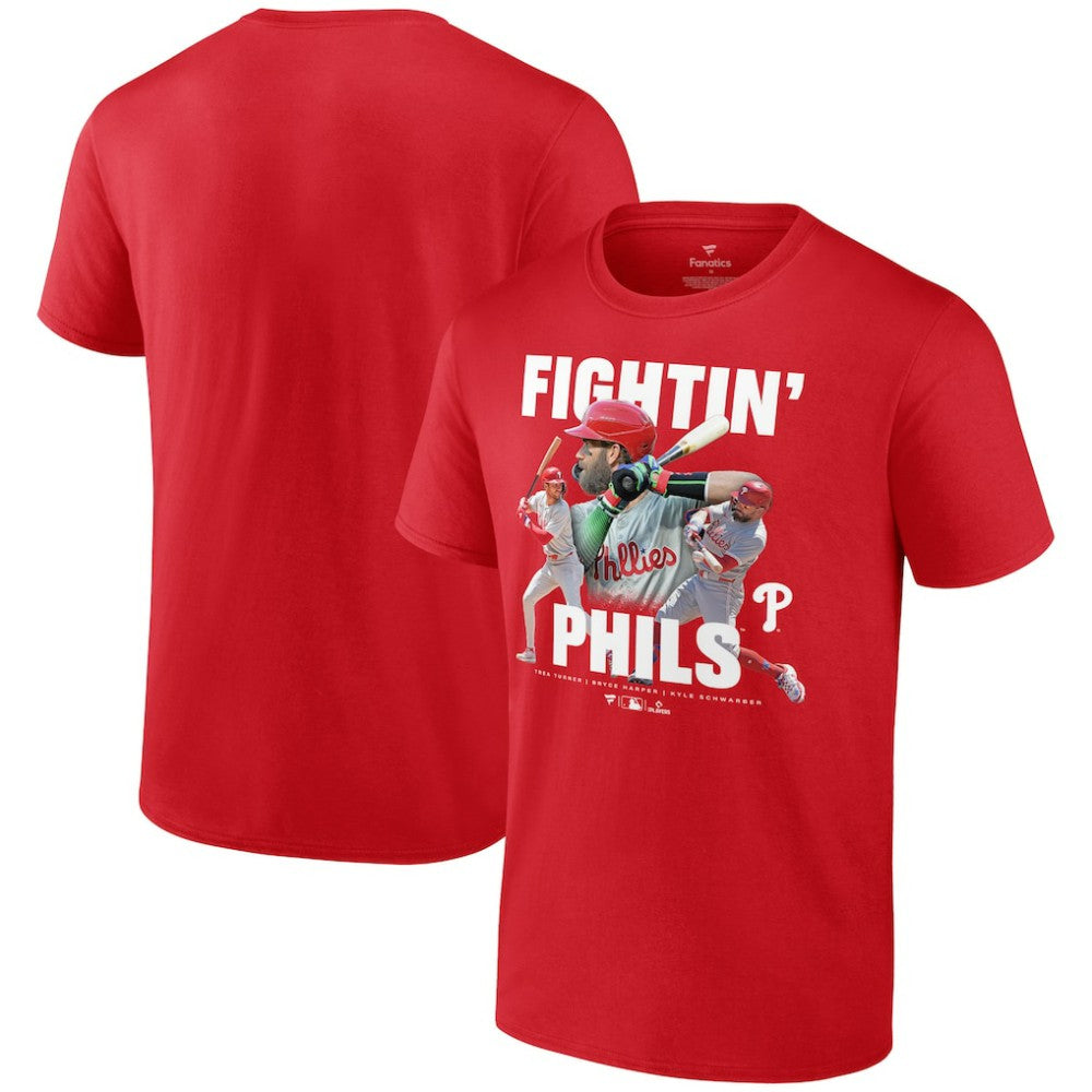 Trea Turner, Bryce Harper, & Kyle Schwarber Philadelphia Phillies Fightin Phils T-Shirt - Red