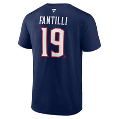 Adam Fantilli Columbus Blue Jackets Fanatics Authentic Stack Name & Number T-Shirt