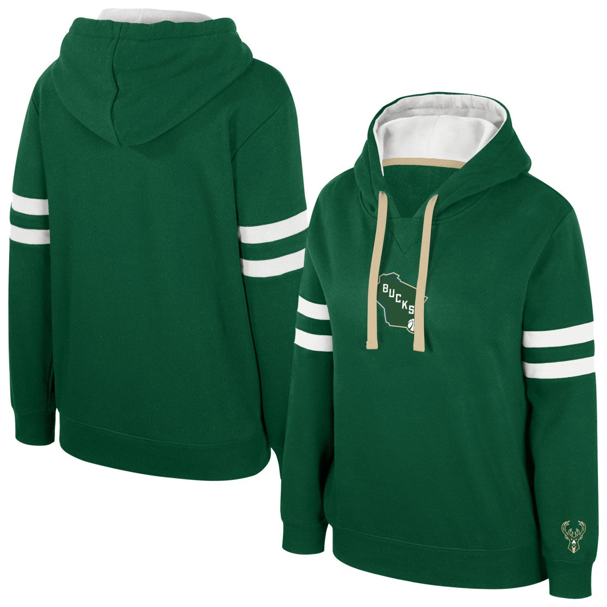 Milwaukee Bucks Stadium Essentials Women's Road Game Pullover Hoodie - Hunter Green for sale