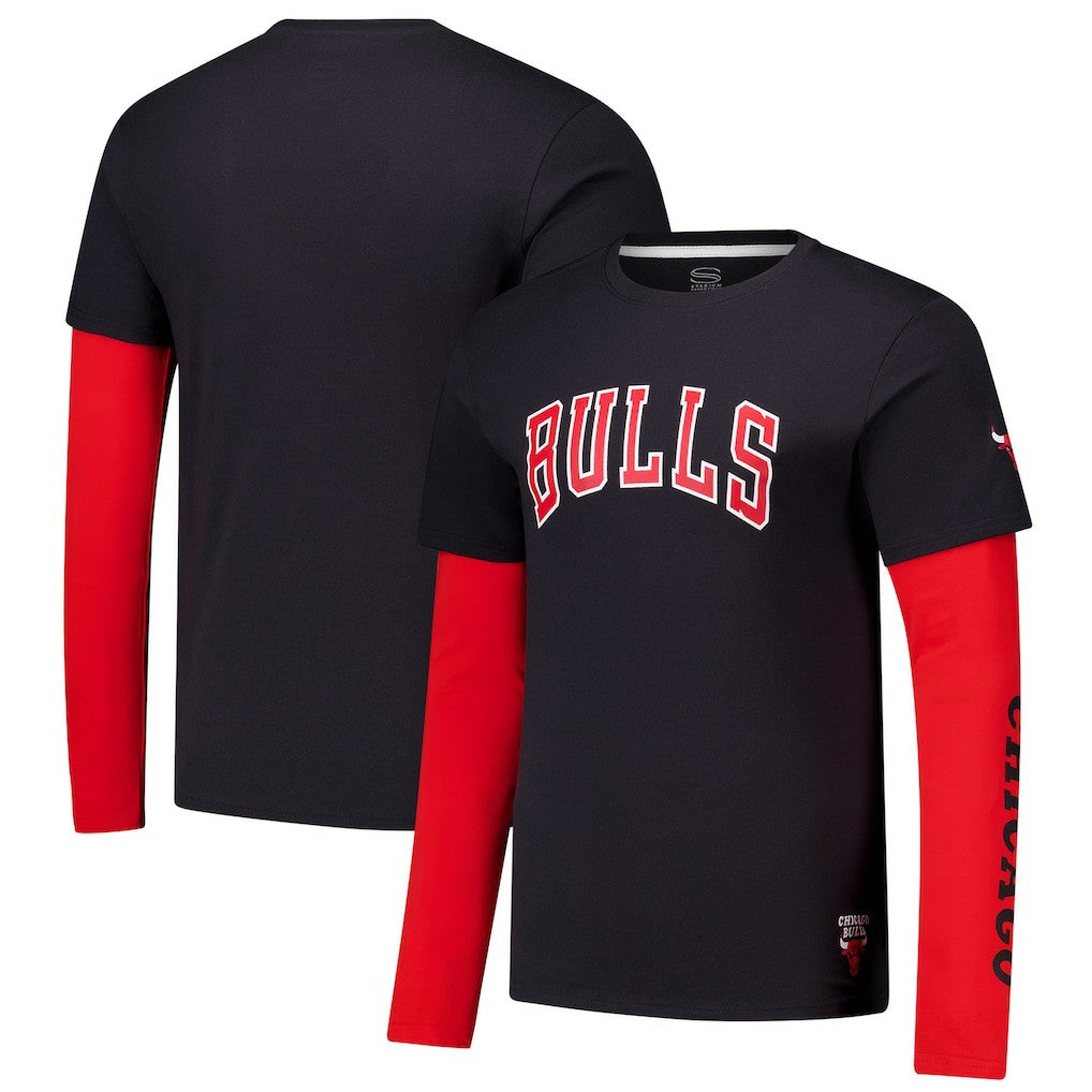 Chicago Bulls Stadium Essentials Unisex Spectator Twofer Long Sleeve T-Shirt sale - Black outlet
