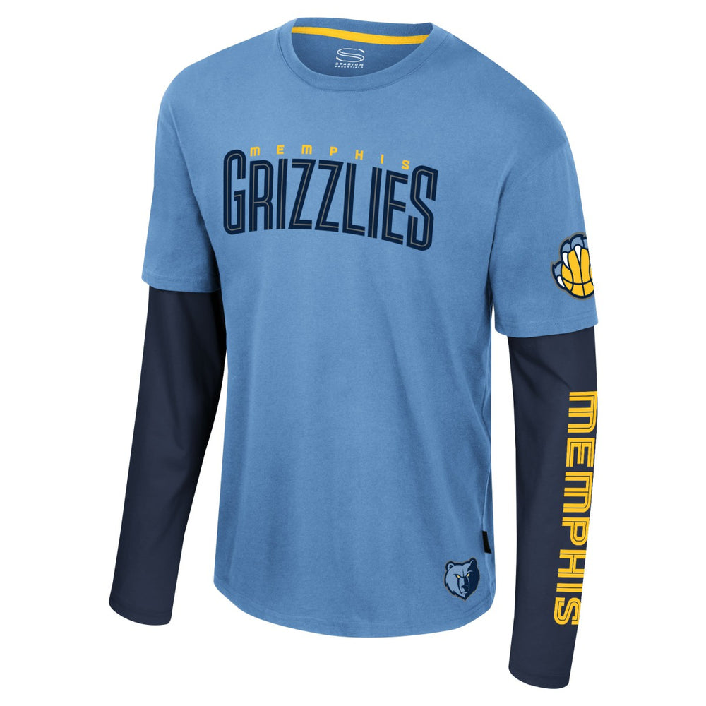 Memphis Grizzlies Stadium Essentials Unisex Spectator 2fer Long Sleeve T-Shirt - Light Blue online