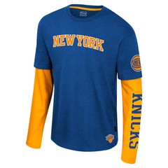 New York Knicks Stadium Essentials Unisex Spectator 2fer Long Sleeve T-Shirt - Royal discount