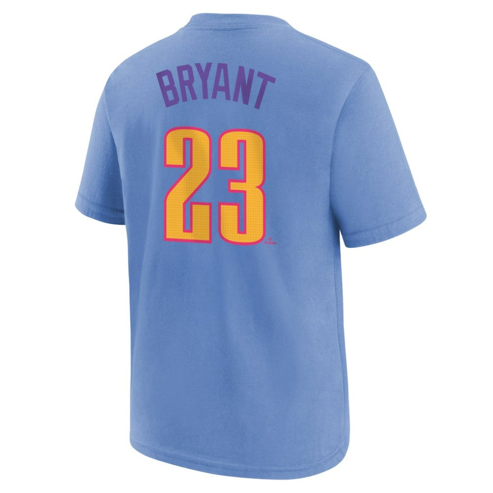 Kris Bryant Colorado Rockies Youth Fuse City Connect Name & Number T-Shirt - Light Blue | Nike