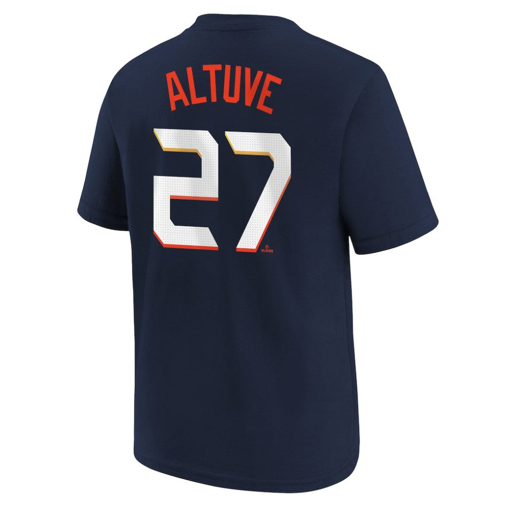 Jose Altuve Houston Astros Youth Fuse City Connect Name & Number T-Shirt - Navy | Nike