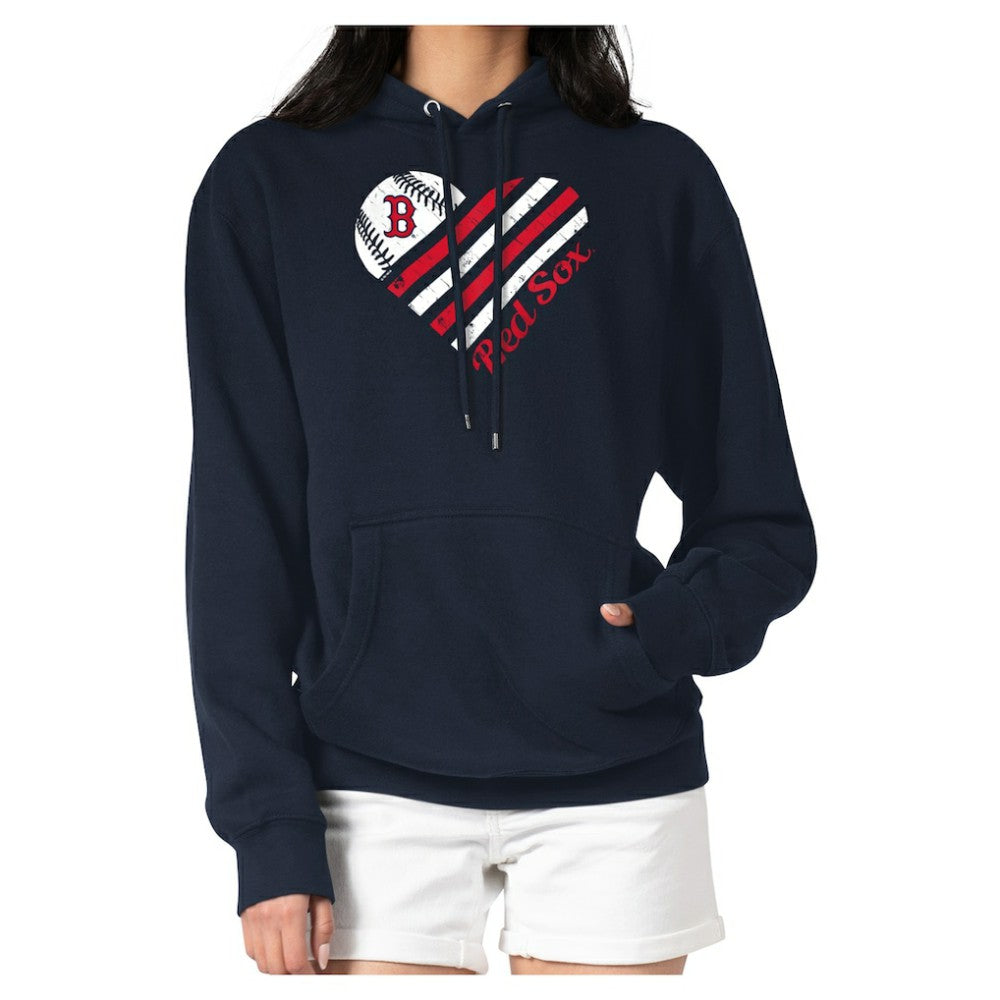 Boston Red Sox G-III 4Her by Carl Banks Women's Heart Graphic Pullover Hoodie - Navy