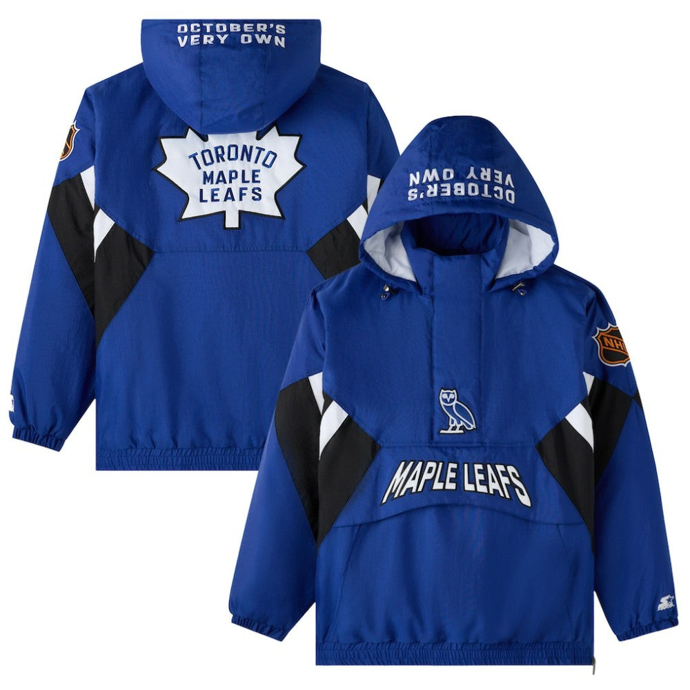 Toronto Maple Leafs OVO x Starter Half-Zip Hooded Jacket