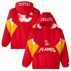 Calgary Flames OVO x Starter Half-Zip Hooded Jacket