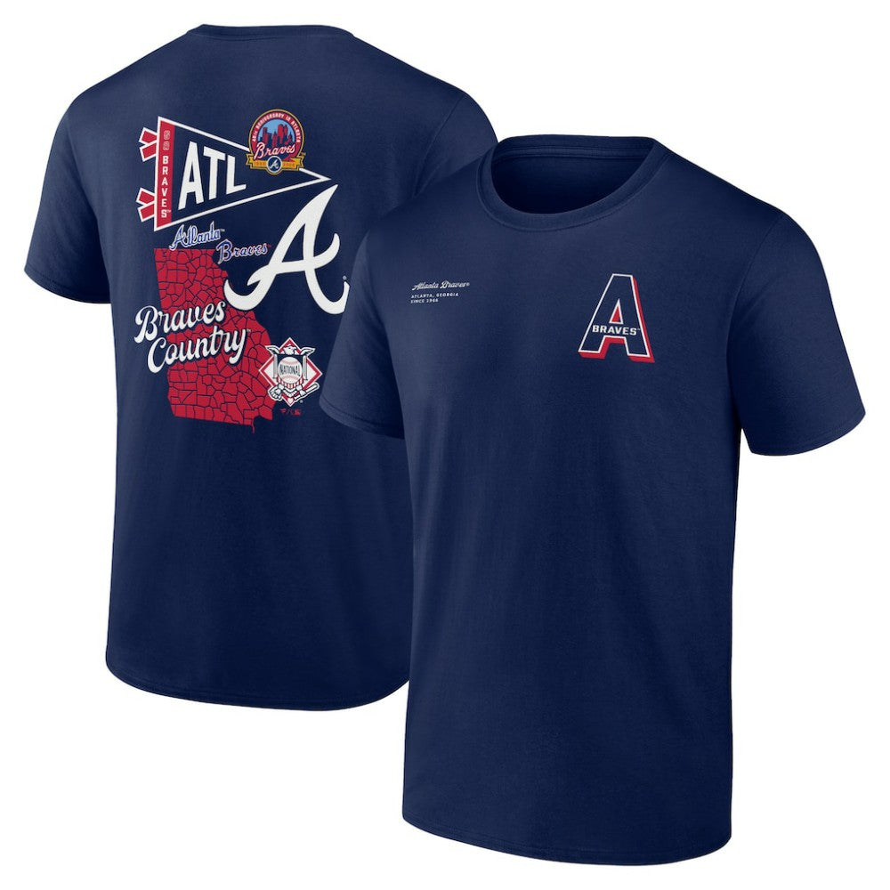 Atlanta Braves Split Zone T-Shirt - Navy