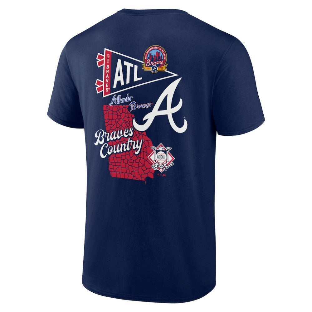 Atlanta Braves Split Zone T-Shirt - Navy