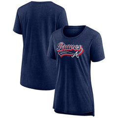 Atlanta Braves Women's League Leader Tri-Blend T-Shirt - Navy