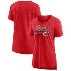 Cincinnati Reds Women's League Leader Tri-Blend T-Shirt - Red