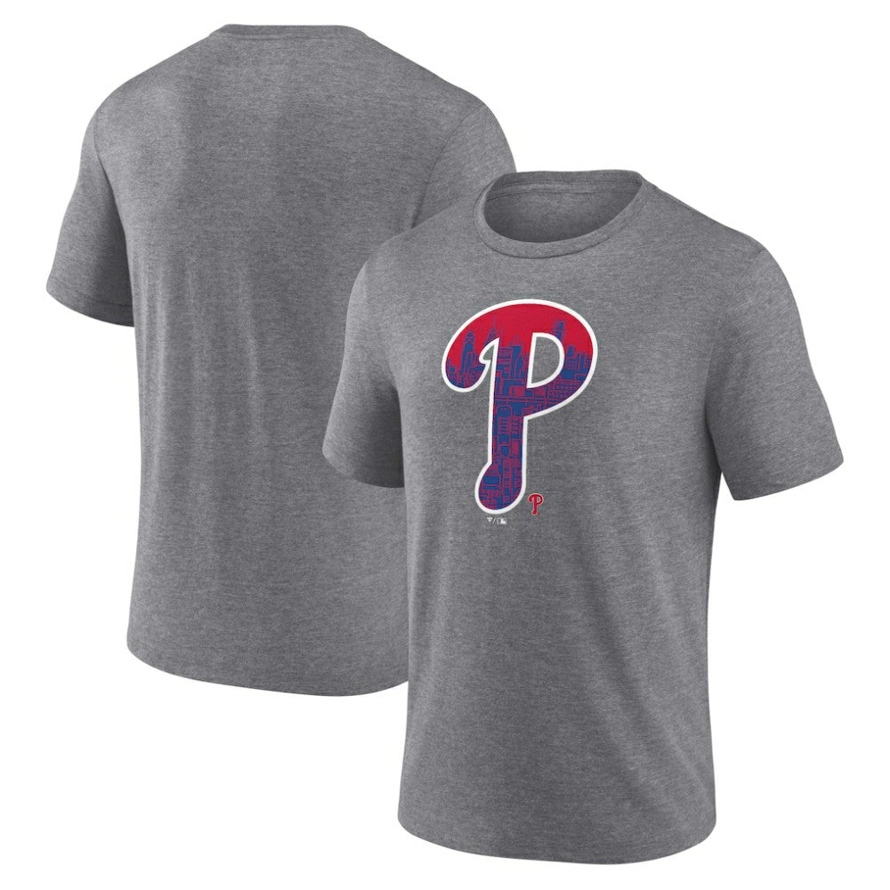 Philadelphia Phillies City P Tri-Blend T-Shirt - Heather Gray